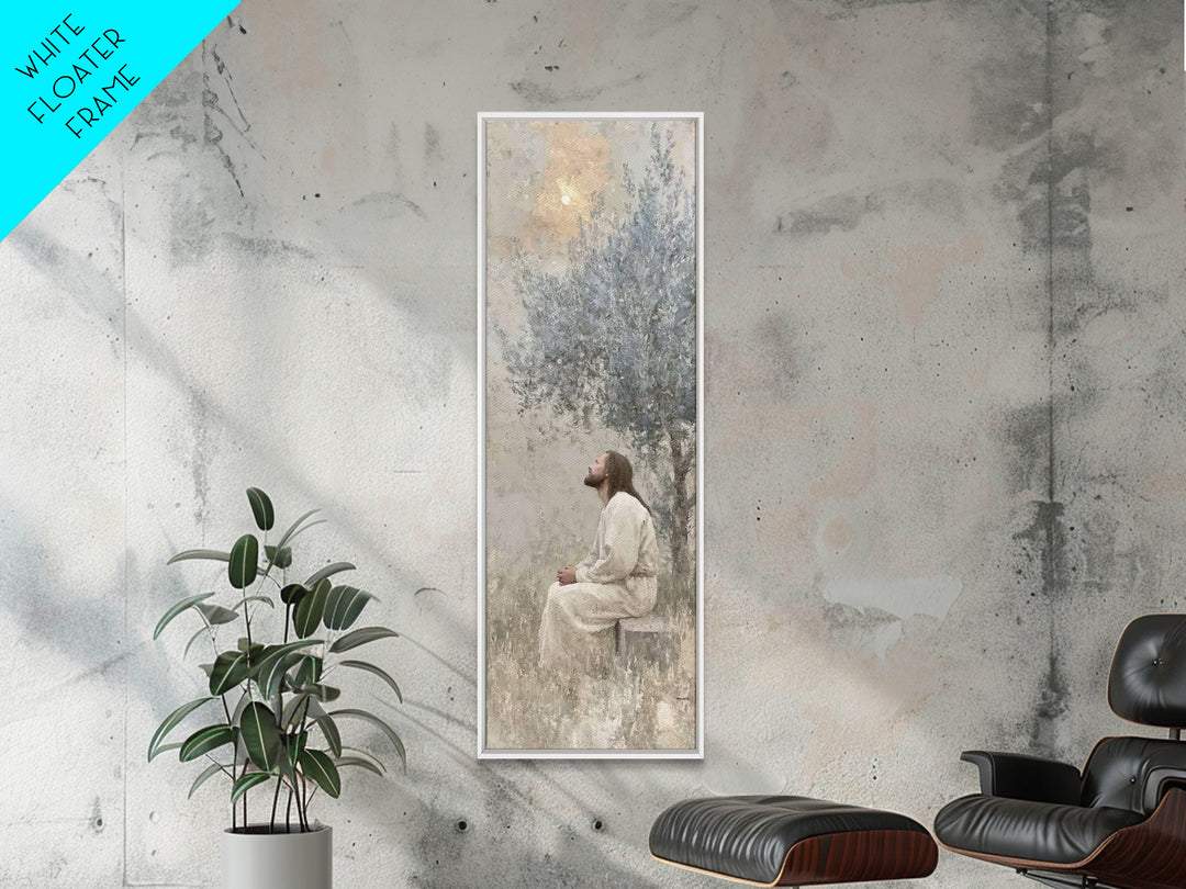 Heavenward Prayer – Framed Canvas Print – Christian Wall Art – Christian Art Canvas – Jesus Painting – Tall Narrow Wall Art – Christian Art
