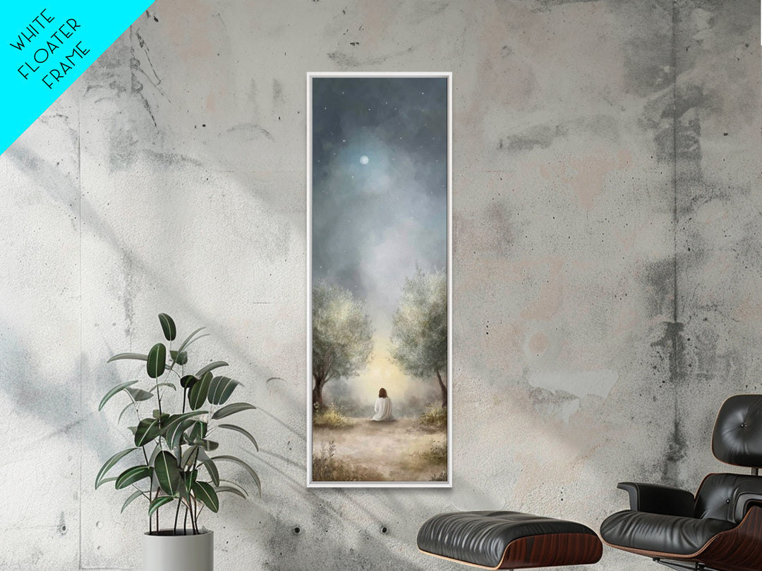 Night Of Mercy – Framed Canvas Print – Christian Art Canvas – Jesus Painting – Tall Narrow Wall Art – Christian Wall Art – Christian Art
