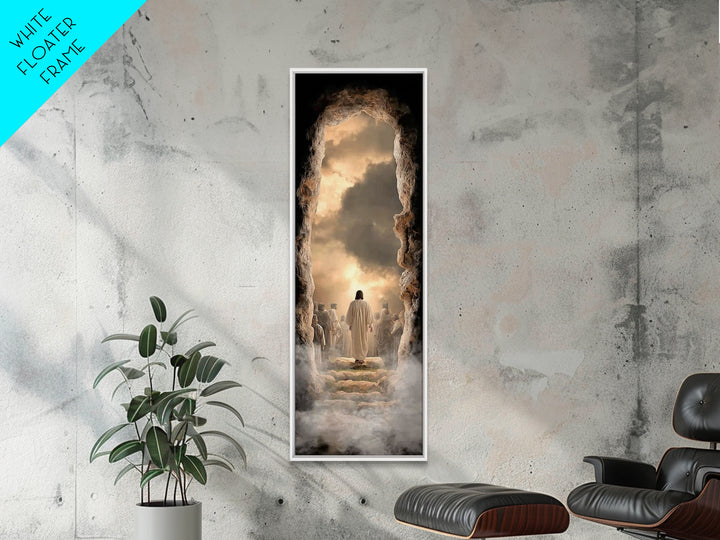 Risen In Glory – Framed Canvas Print – Christian Wall Art – Jesus Painting – Skinny Art – Christian Art Canvas – Modern Christian Art