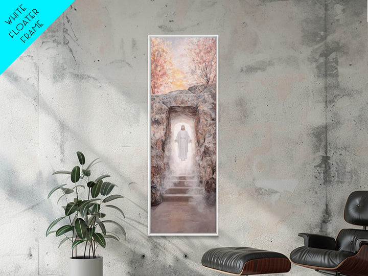 Light Of Resurrection – Framed Canvas Print – Christian Art – Christian Wall Art – Narrow Art – Jesus Painting – Christian Art Canvas
