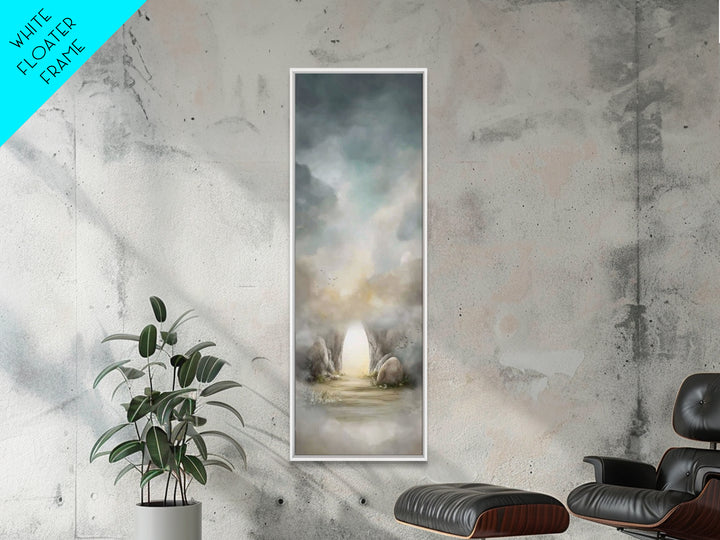 Empty Tomb Dawn – Framed Canvas Print – Christian Art Canvas – Jesus Painting – Tall Skinny Art Print – Christian Wall Art – Christian Pain