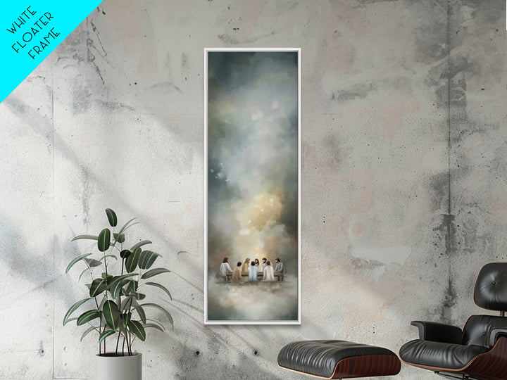 Sacred Cloud Gathering - Framed Canvas Print - Tall Skinny Art Print - Christian Art - Jesus Painting - Christian Wall Art - Christian Deco