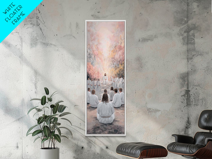Heavenly Grove Peace - Framed Canvas Print - Narrow Art - Christian Painting - Christian Art Canvas - Christian Wall Art - Christmas Art