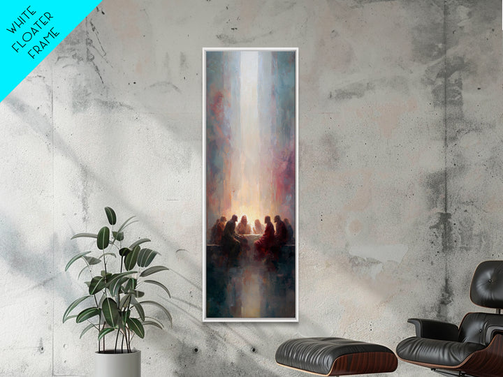Upper Room Fire - Framed Canvas Print - Tall Narrow Wall Art - Christian Art - Jesus Painting - Christian Art Canvas - Christian Gift Ideas
