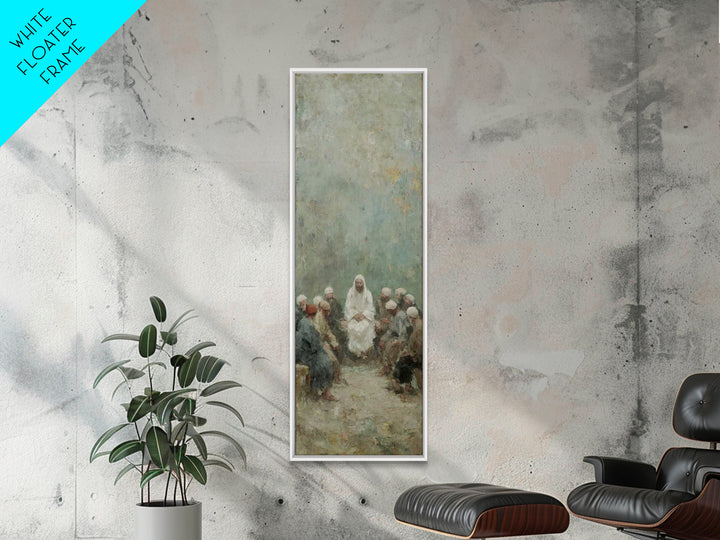 Quiet Teaching Circle - Framed Canvas Print - Skinny Art - Christian Wall Art - Jesus Painting - Christian Art - Christian Art Canvas