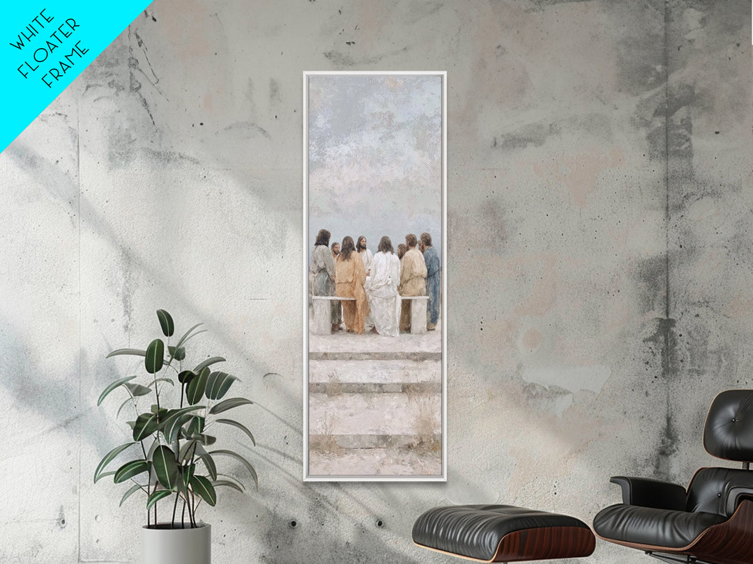 Still Mountain Council - Framed Canvas Print - Narrow Art - Christian Art Canvas - Christian Wall Art - Jesus Painting - Christian Decor