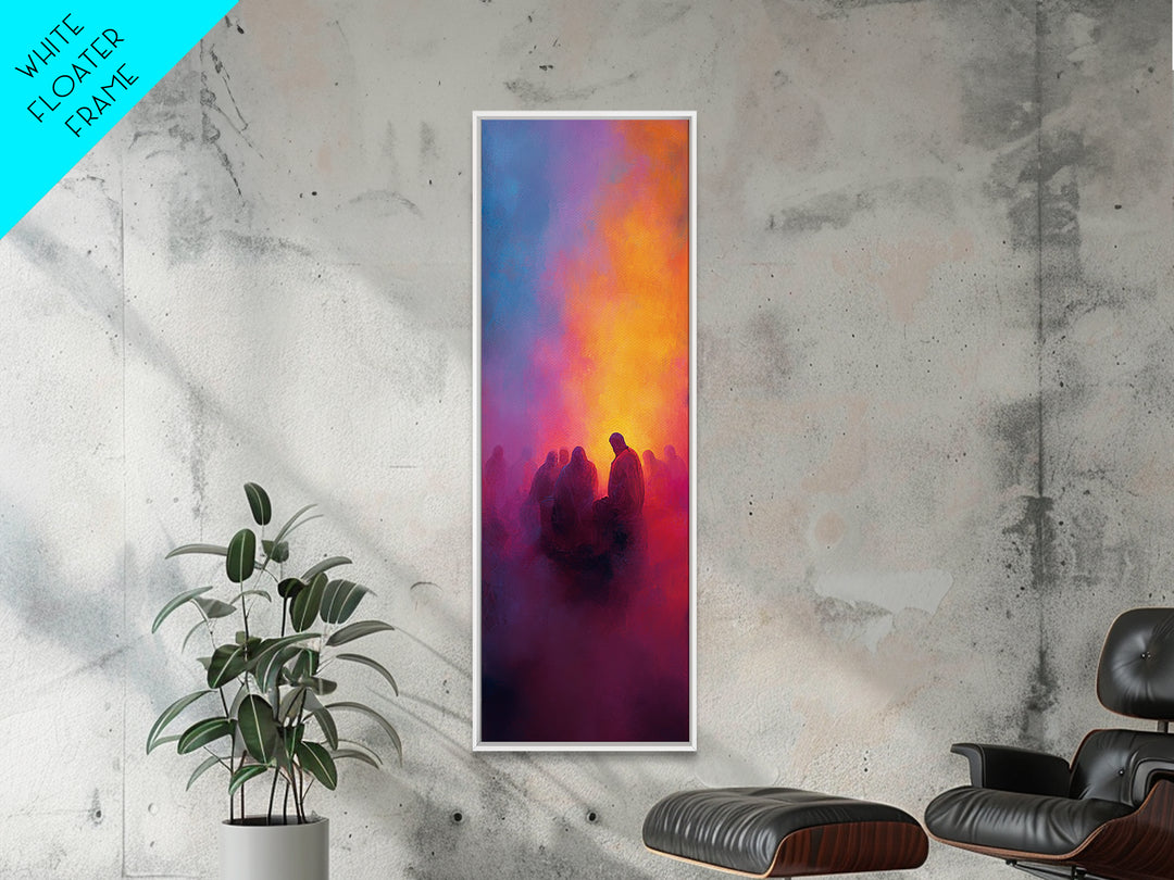 Twilight Ember Circle - Framed Canvas Print - Tall Skinny Art Print - Christian Wall Art - Christian Art - Christian Art Canvas - Jesus Pai