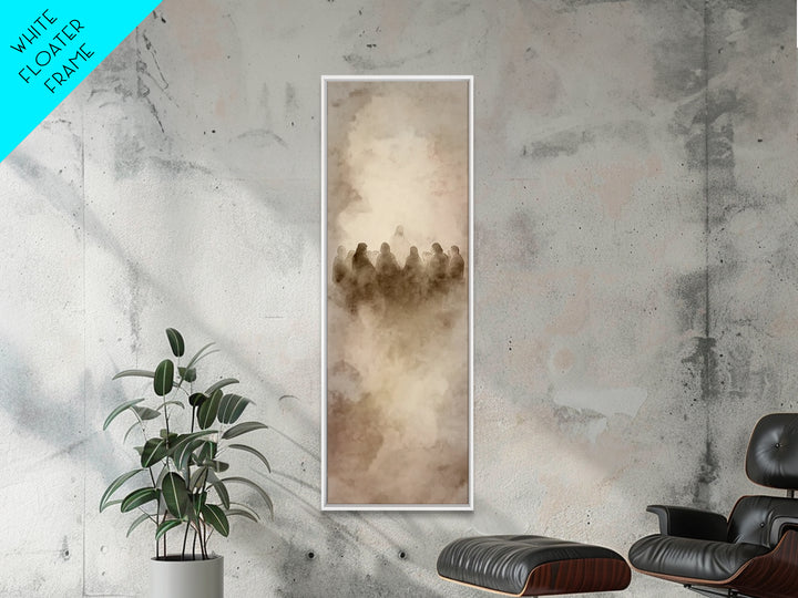 Gentle Mist Communion - Framed Canvas Print - Tall Narrow Wall Art - Christian Art - Christian Art Canvas - Christian Wall Art - Jesus Pain