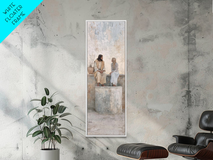 Desert Well Peace – Framed Canvas Print – Narrow Art – Christian Art – Jesus Painting – Christian Art Canvas – Christian Wall Art