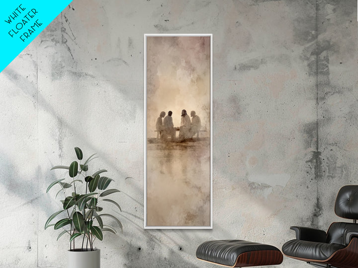 Radiant Table Fellowship – Framed Canvas Print – Tall Narrow Wall Art – Christian Art Canvas – Christian Wall Art – Jesus Painting – Christ