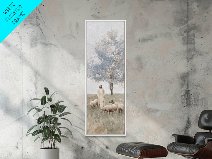 Shepherd’s Stillness, Framed Canvas Print, Skinny Art, Christian Art Canvas, Jesus Painting, Christian Wall Art, Christian Christmas Art