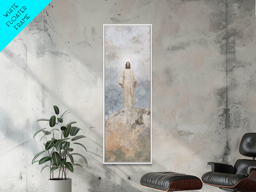Divine Ascent Peace – Framed Canvas Print – Narrow Art – Christian Art Canvas – Jesus Painting – Christian Wall Art – Christian Christmas A