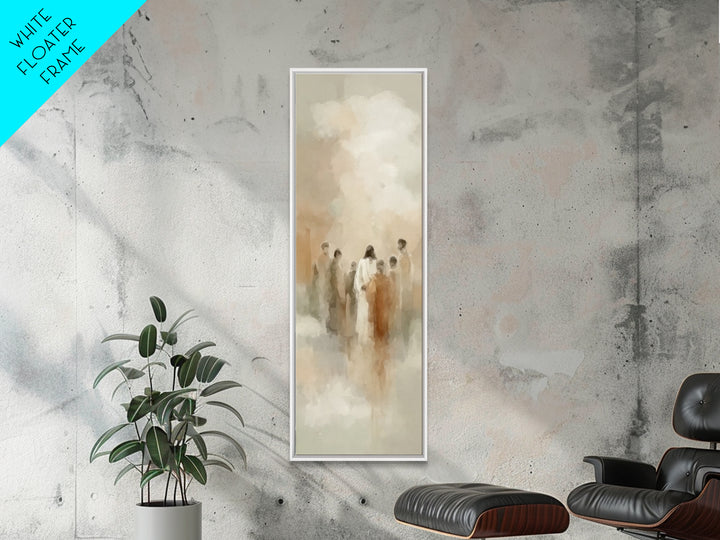 Sacred Meeting | Framed Canvas Print | Tall Skinny Art Print | Christian Art Canvas | Christian Wall Art | Jesus Painting | Christmas Art