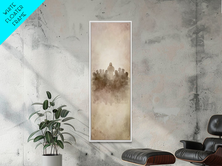 Divine Assembly, Framed Canvas Print, Tall Narrow Wall Art, Christian Wall Art, Christian Art Canvas, Jesus Painting, Christmas Art