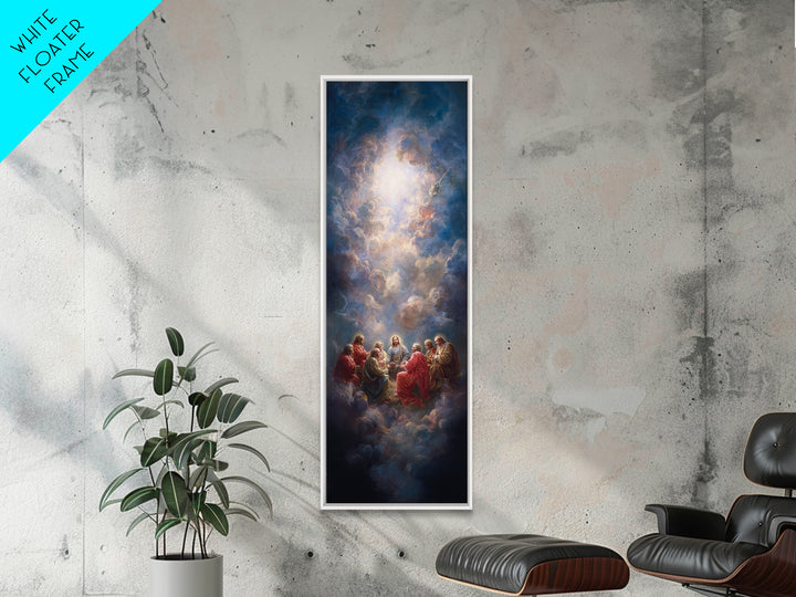 Radiant Visitation, Framed Canvas Print, Tall Skinny Art Print, Christian Wall Art, Jesus Painting, Christian Art Canvas, Christmas Art