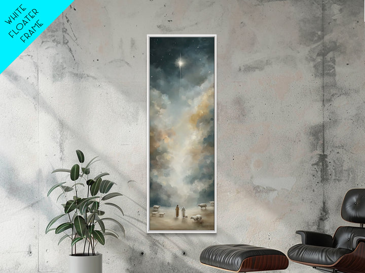Night Of Wonder, Framed Canvas Print, Skinny Art, Christian Art Canvas, Christian Wall Art, Christmas Art