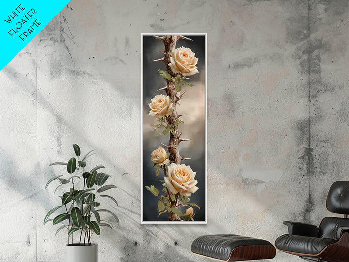 Roses Of Redemption - Framed Canvas Print - Christian Art Canvas - Christian Wall Art - Christian Christmas Art - Christian Gift - Tall Nar
