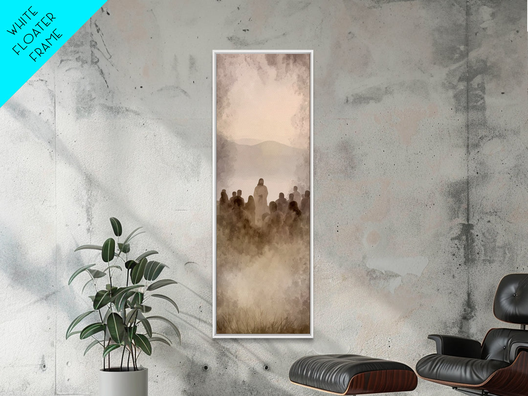Shoreland Blessing | Framed Canvas Print | Skinny Art | Jesus Painting | Christian Wall Art | Christian Art Print | Christmas Art
