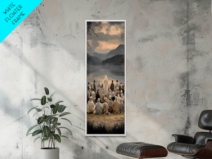 Valley Of Peace, Framed Canvas Print, Narrow Art, Christian Art Canvas, Jesus Painting, Christian Wall Art, Christmas Art