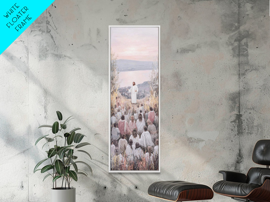 Field Of Light, Framed Canvas Print, Tall Narrow Wall Art, Christian Art Canvas, Christian Wall Art, Jesus Painting, Christmas Art