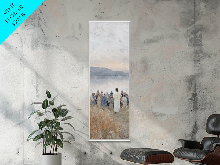 Mountain Calm – Framed Canvas Print – Skinny Art – Christian Wall Art – Christmas Art – Jesus Painting – Christian Art Print