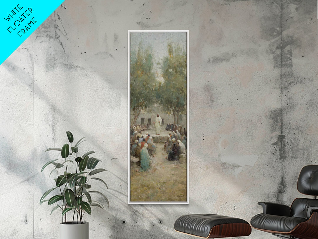 Dawn Of Faith – Framed Canvas Print – Narrow Art – Christian Art Print – Christmas Art – Jesus Painting – Christian Wall Art