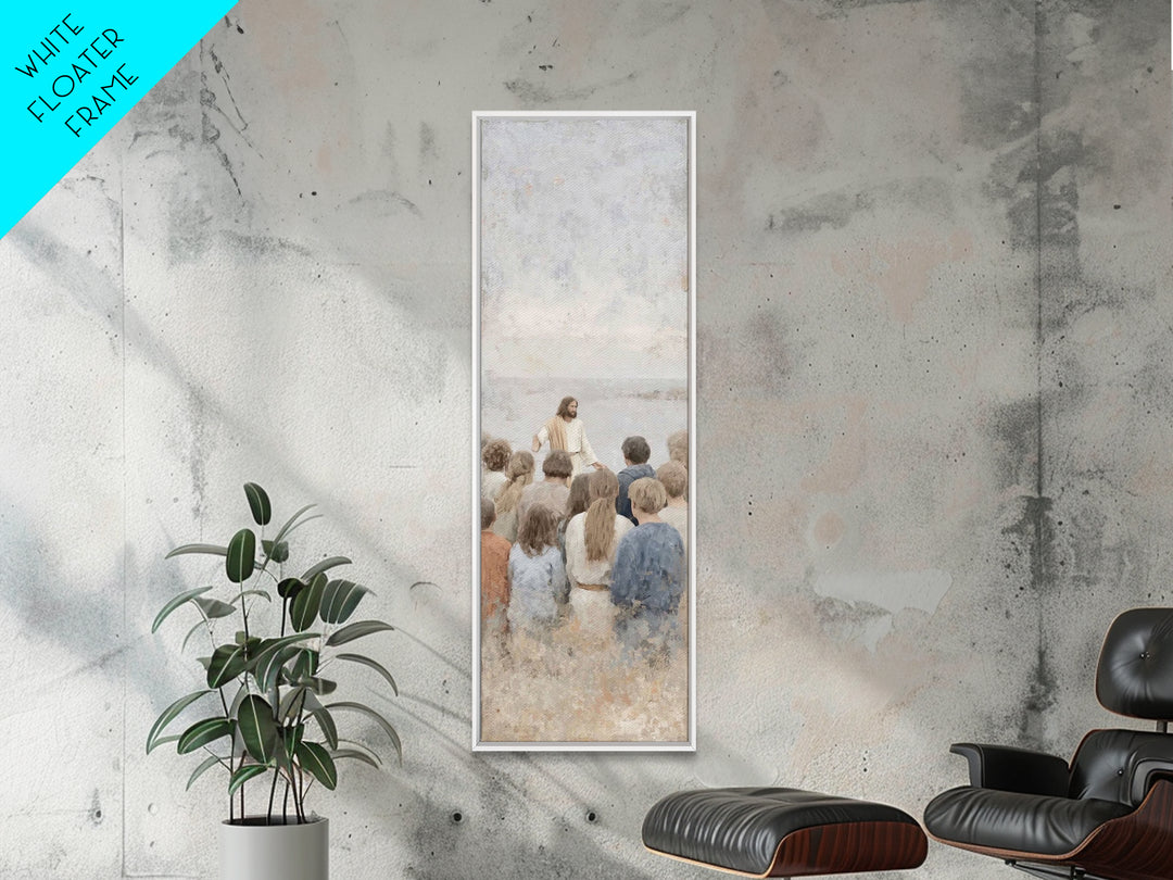 Light Of The Teacher – Framed Canvas Print – Christian Wall Art – Jesus Painting – Christian Art Canvas – Narrow Art – Christian Christmas