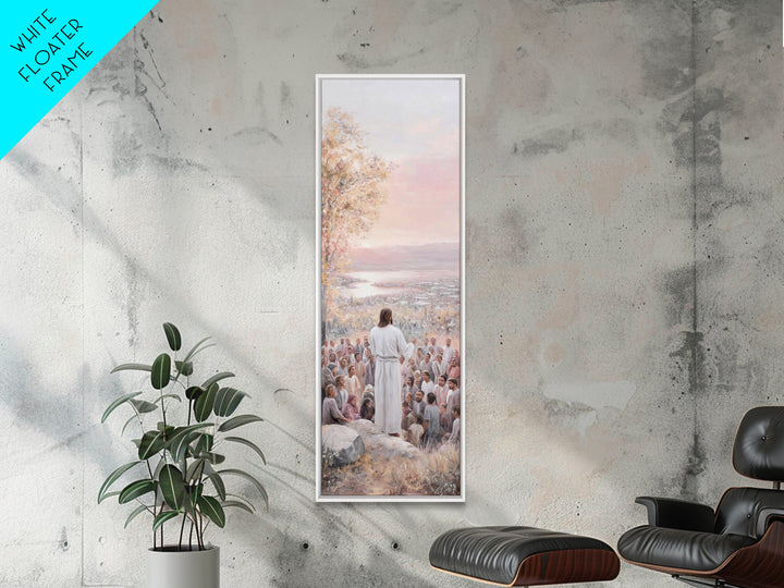 Hillside Of Mercy – Framed Canvas Print – Christian Art Canvas – Christian Wall Art – Narrow Art – Jesus Painting – Christian Christmas Art