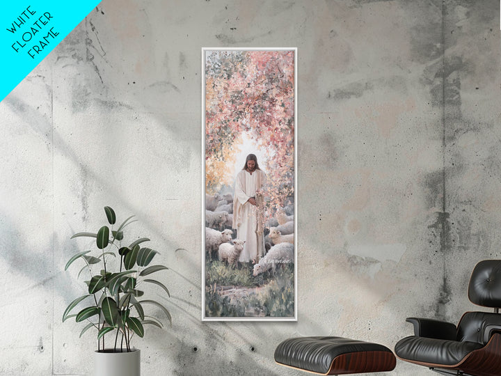 Blossoms Of Grace - Framed Canvas Print - Christian Wall Art - Jesus Painting - Tall Narrow Wall Art - Christian Art Canvas