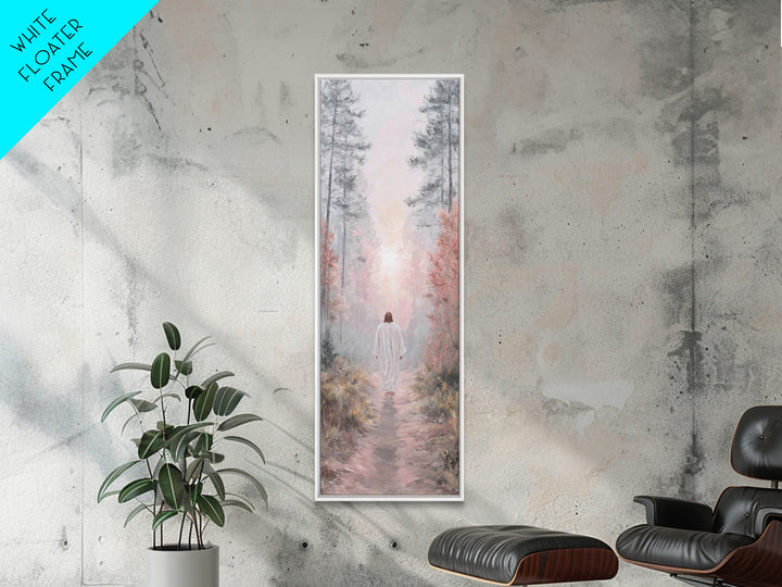 Light Of The Path - Framed Canvas Print - Christian Wall Art - Jesus Painting - Narrow Art - Christian Art Canvas