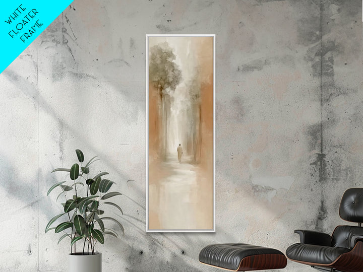 Desert Haze Journey - Framed Canvas Print - Christian Art Canvas - Jesus Painting - Tall Narrow Wall Art - Christian Wall Art