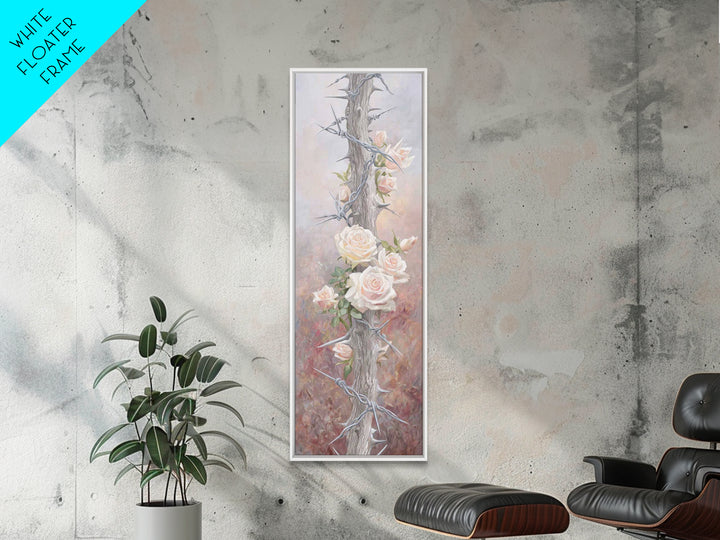 Roses Of Hope, Framed Canvas Print, Narrow Art, Christian Art, Christian Wall Art, Christian Art Canvas, Vintage Christian Art, Christian G