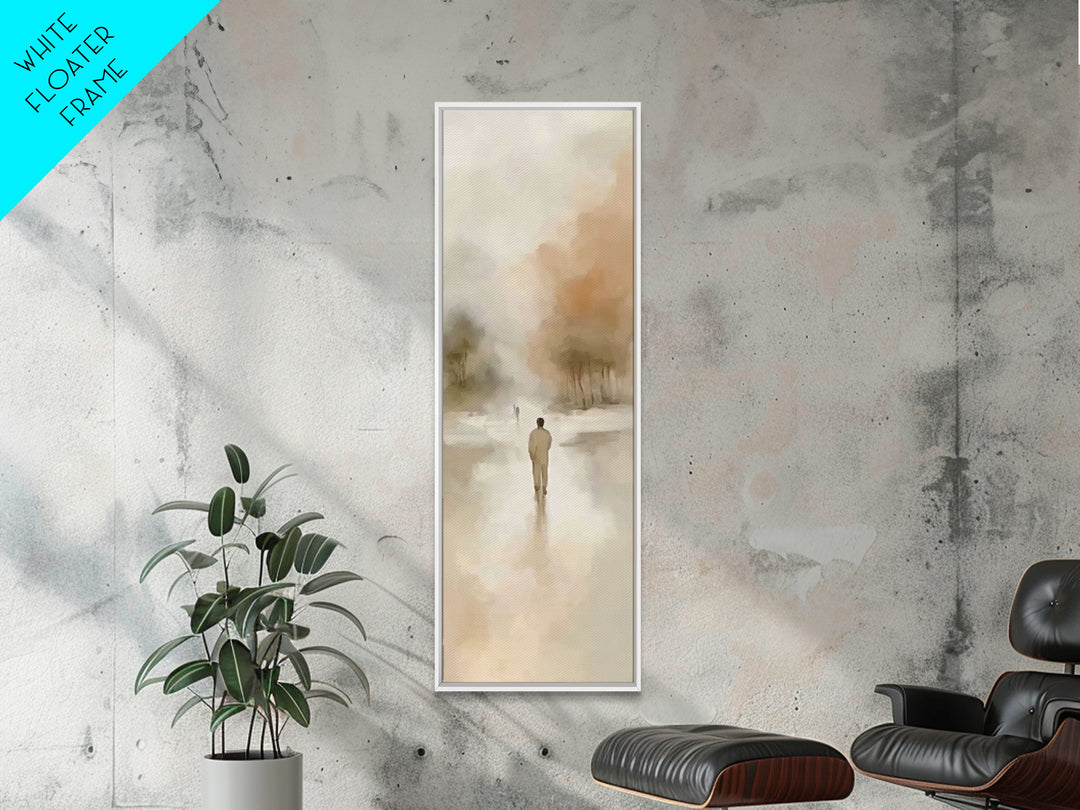 Distant Hope Trail, Framed Canvas Print, Christian Art Canvas, Jesus Painting, Skinny Art, Christian Wall Art