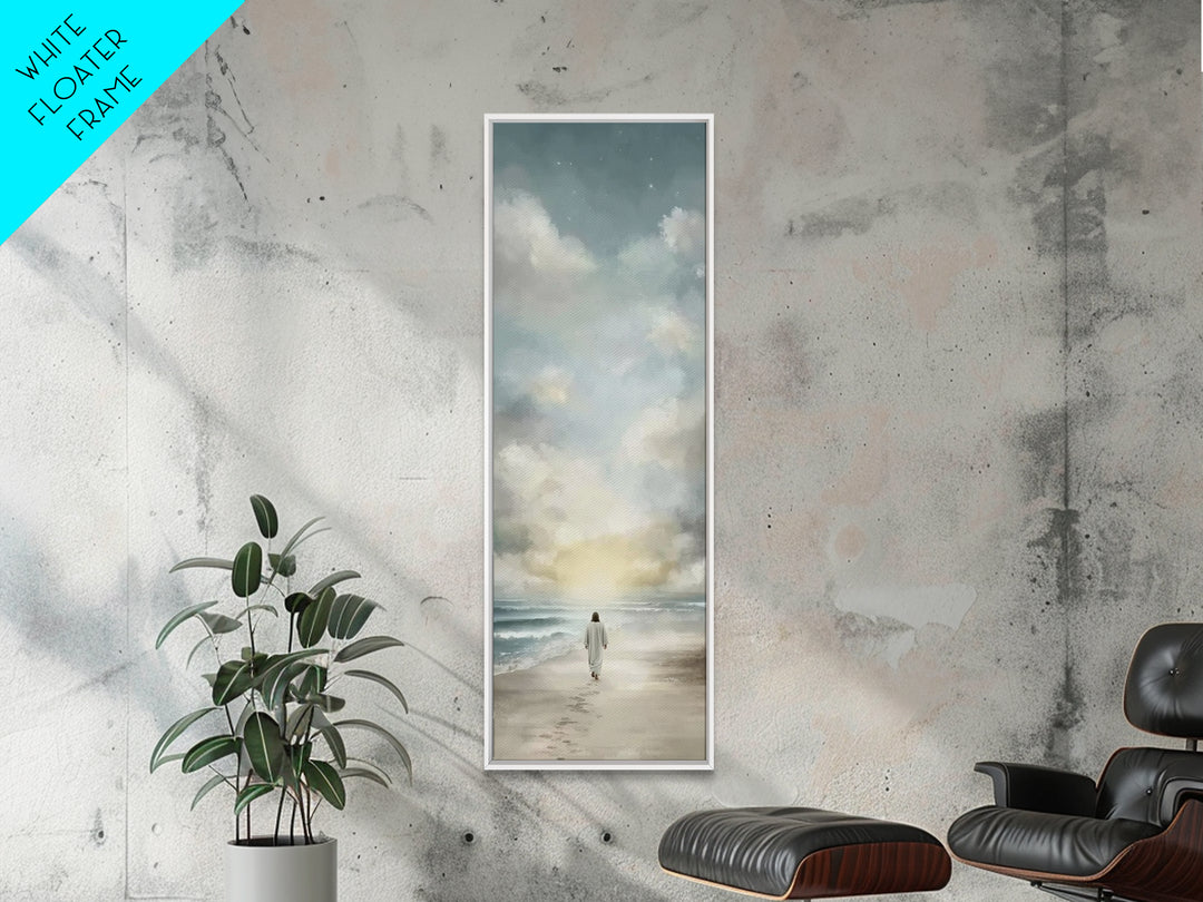 Quiet Redeemer Path – Framed Canvas Print – Christmas Art – Christian Art Canvas – Jesus Painting – Christian Wall Art – Tall Skinny Art Pr