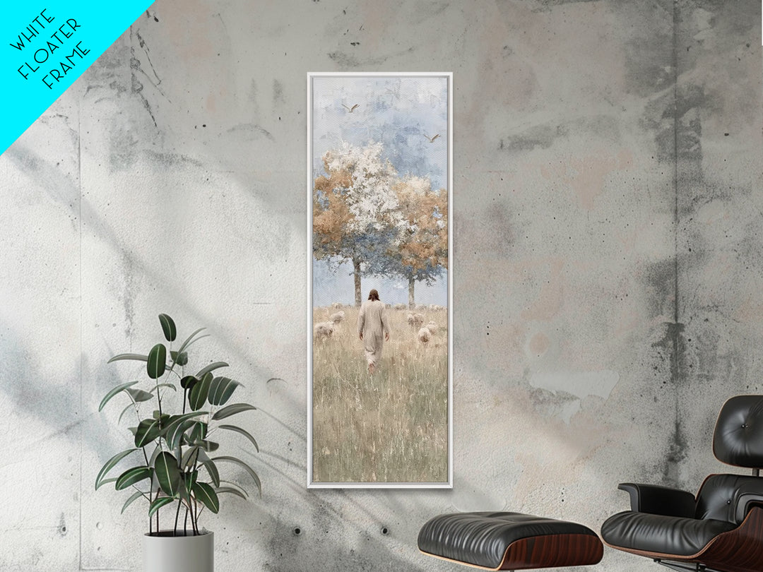 Fields Of Gentle Grace – Framed Canvas Print – Skinny Art – Christian Wall Art – Christian Art Canvas – Jesus Painting – Christian Art