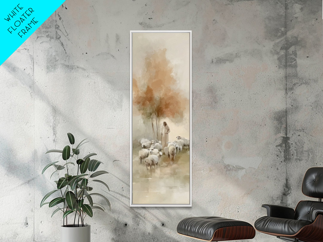 Shepherds Of Mercy – Framed Canvas Print – Christian Wall Art – Jesus Painting – Narrow Art – Christian Art Canvas – Christmas Art