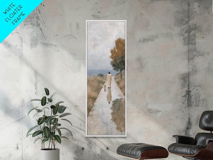 Walk Of Comfort, Framed Canvas Print, Christian Art Canvas, Jesus Painting, Skinny Art, Christian Wall Art, Christmas Art