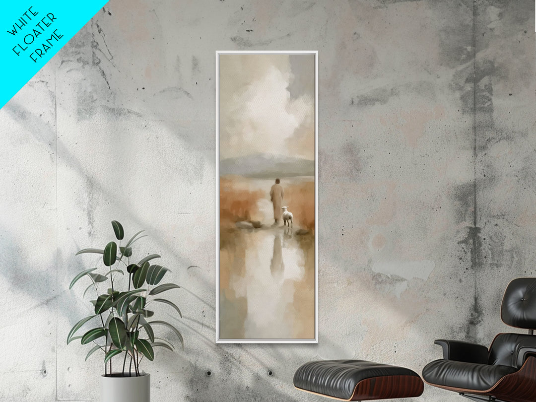 Quiet Dawn Grace – Framed Canvas Print – Christian Wall Art – Christian Art Print – Narrow Art – Modern Christian Art – Christmas Art
