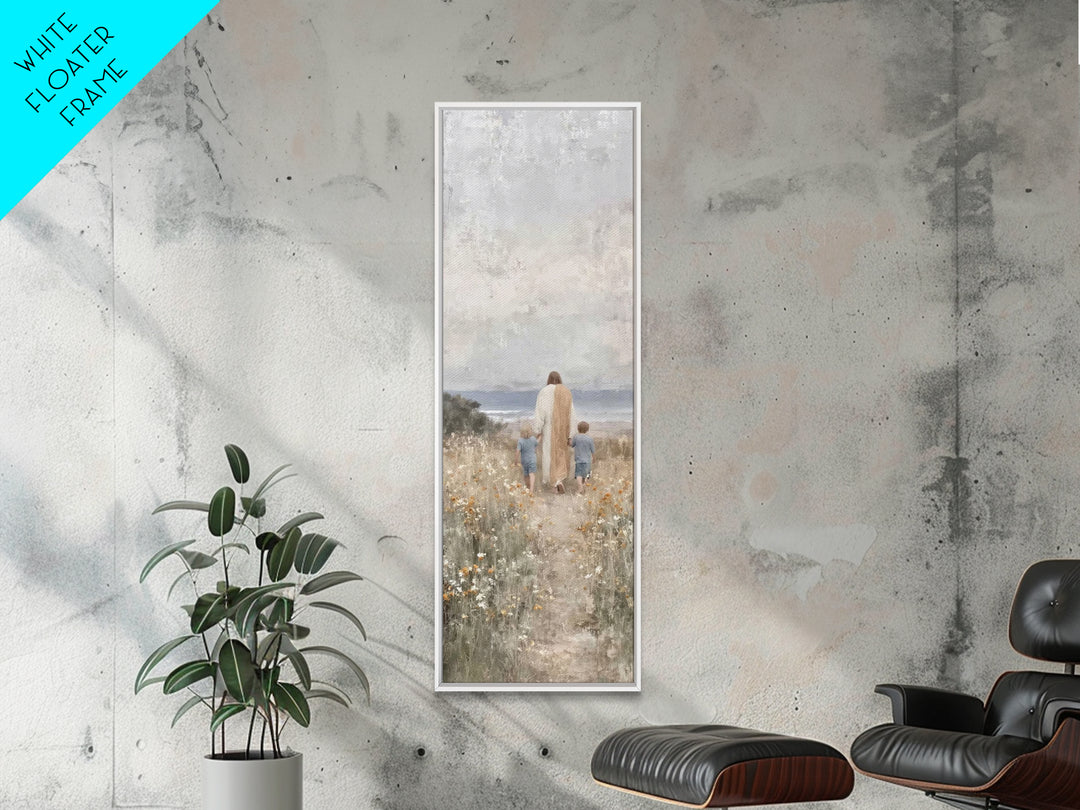 Shoreline Of Hope – Framed Canvas Print – Christian Art Canvas – Jesus Painting – Skinny Art – Christian Decorations – Christian Christmas