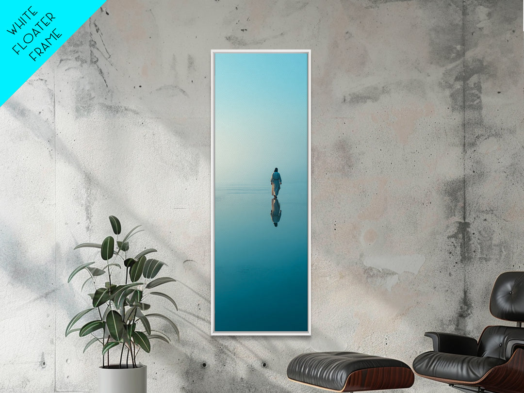 Calm Eternal Light – Framed Canvas Print – Christian Art Work – Tall Skinny Art Print – Jesus Painting Canvas – Christian Christmas Art – M