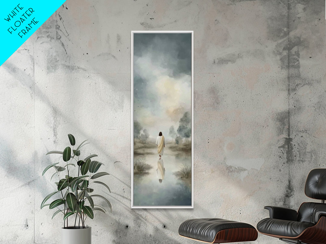 Desert Dawn Peace | Framed Canvas Print | Christian Art Gift | Tall Skinny Art Print | Jesus Wall Art | Christian Art Painting | Christmas