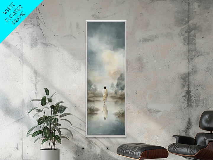 Desert Dawn Peace | Framed Canvas Print | Christian Art Gift | Tall Skinny Art Print | Jesus Wall Art | Christian Art Painting | Christmas