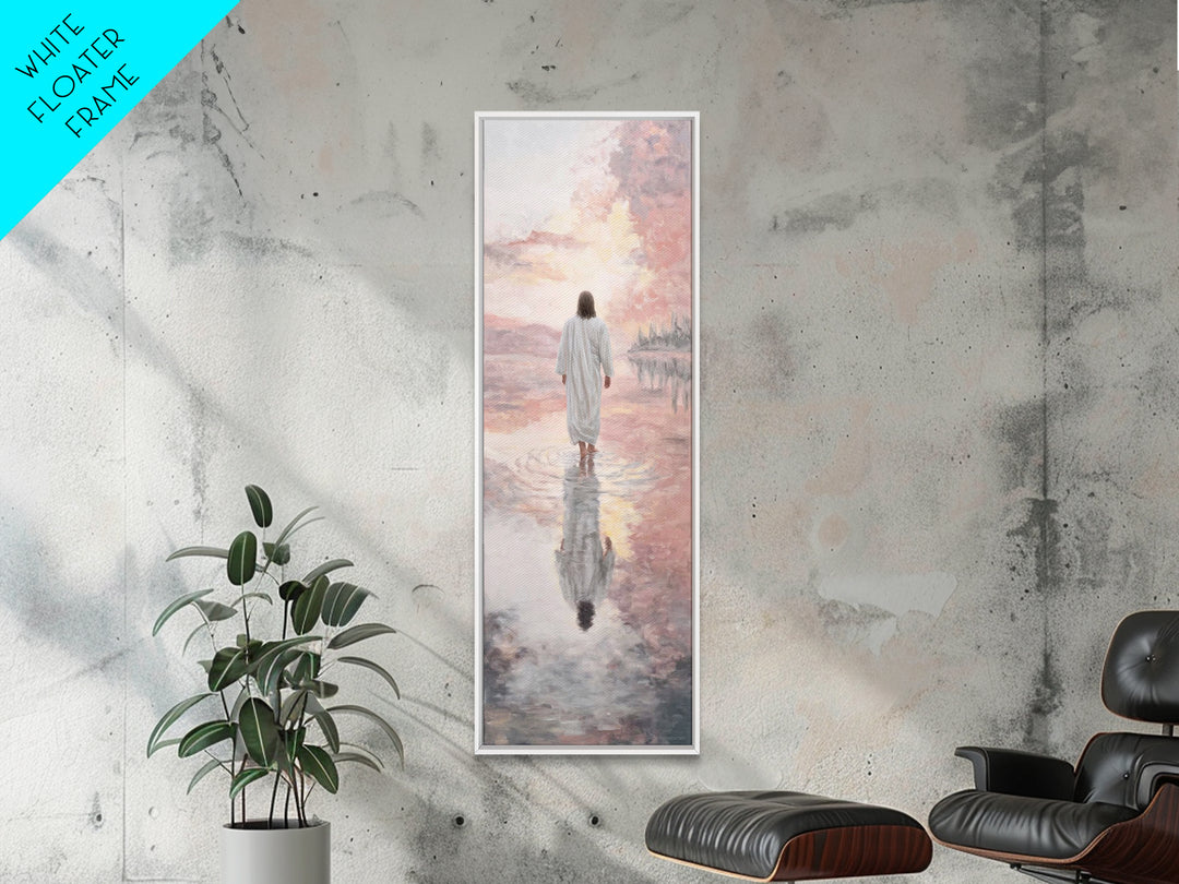 Guided By Light – Framed Canvas Print – Christian Art Canvas – Skinny Art – Jesus Art Print – Modern Christian Painting – Christian Christm