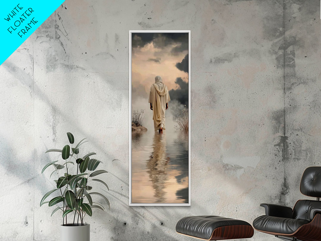 Twilight Hope Path | Framed Canvas Print | Christian Wall Art | Tall Narrow Wall Art | Jesus Painting | Christian Art Gift | Christmas Art
