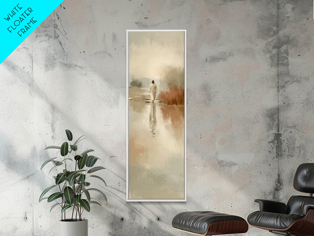 Eternal Dawn Steps – Framed Canvas Print – Christian Wall Art – Tall Skinny Art Print – Jesus Painting – Christian Christmas Art – Framed C