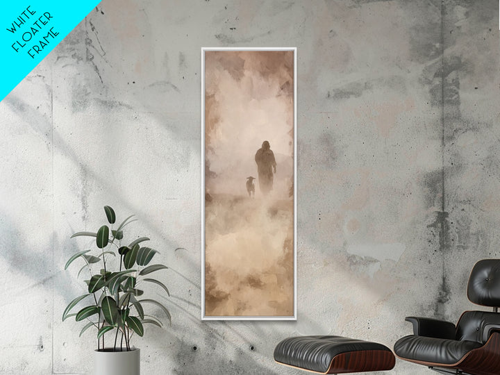 Autumn Shepherd Calm, Framed Canvas Print, Skinny Art, Christian Art Canvas, Jesus Painting, Christian Wall Art, Christmas Art
