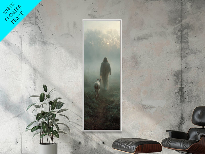 Gentle Way Home – Framed Canvas Print – Narrow Art – Christian Wall Art – Jesus Painting – Christian Art Canvas – Christmas Art