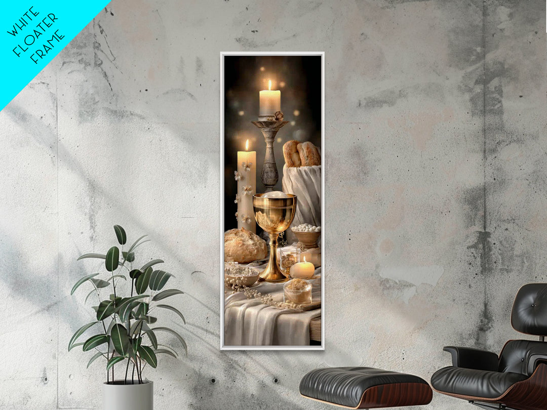 Light Of Communion – Framed Canvas Print – Tall Narrow Wall Art – Christian Wall Art – Christian Art Canvas – Christian Decor – Christmas A