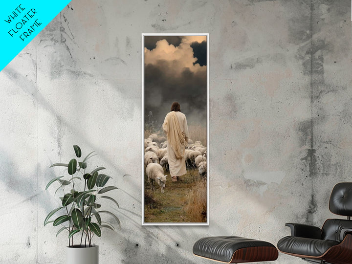 Field Of Gentle Mercy – Framed Canvas Print – Tall Narrow Wall Art – Jesus Painting – Christian Art Canvas – Christian Wall Art – Christmas