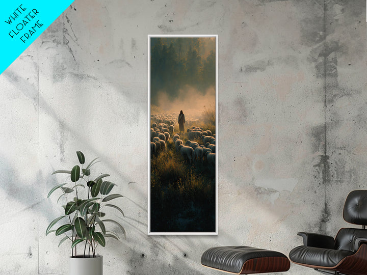 Morning Of Peace | Framed Canvas Print | Tall Skinny Art Print | Christian Art Canvas | Jesus Painting | Christian Wall Art | Christmas Art